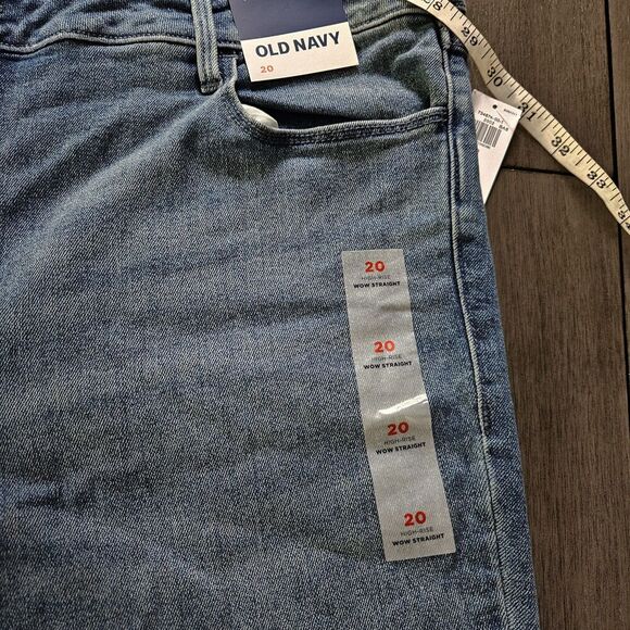 Old Navy Jeans Womens 20 Medium Wash Denim Pants High Rise Wow Straight NEW - Picture 5 of 7